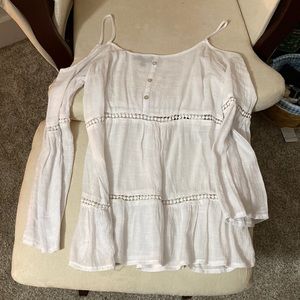 Off shoulder long sleeve blouse